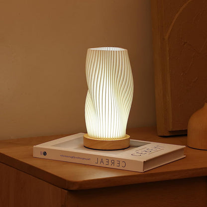 Contemporary Wave Shade Table Lamp – Dimmable – USB Connection