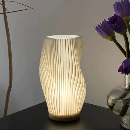 Contemporary Wave Shade Table Lamp – Dimmable – USB Connection