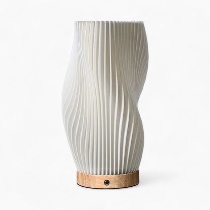 Contemporary Wave Shade Table Lamp – Dimmable – USB Connection