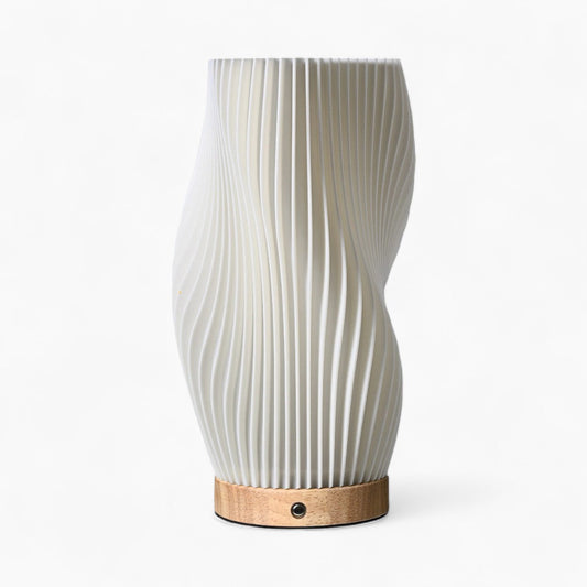 Contemporary Wave Shade Table Lamp – Dimmable – USB Connection
