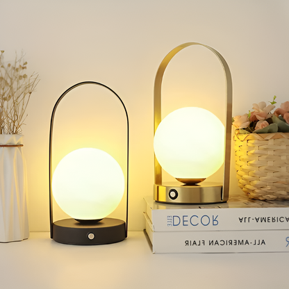 Globe Table Lamp – Rechargeable, Touch Control