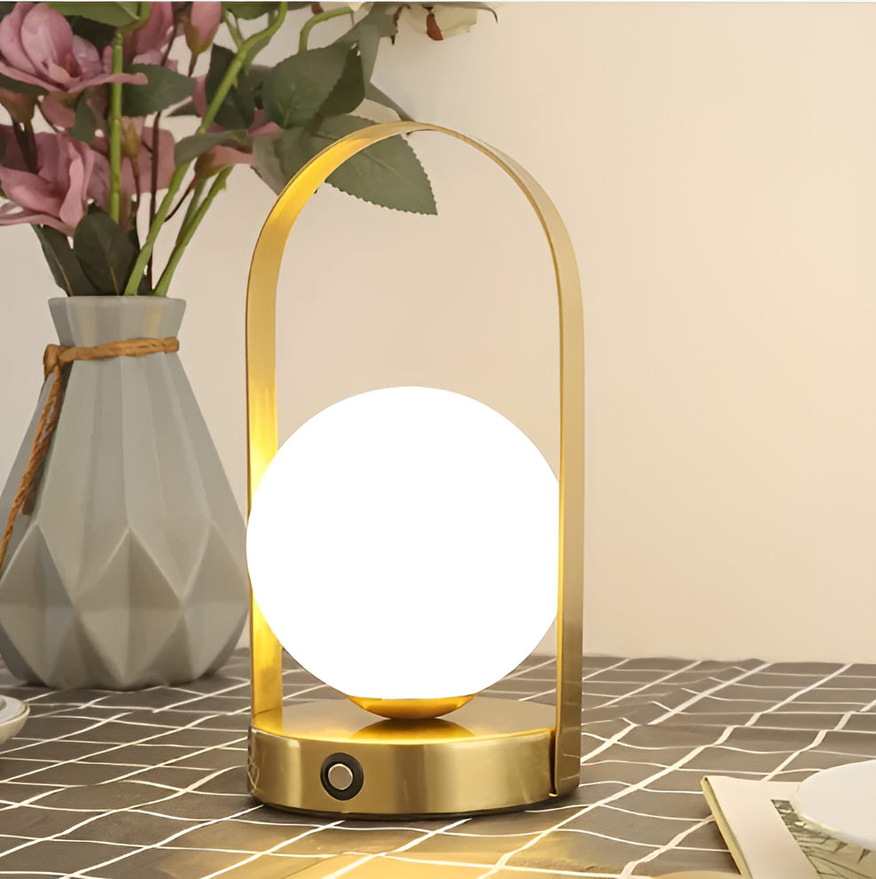 Globe Table Lamp – Rechargeable, Touch Control