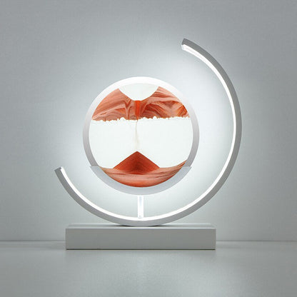 LED Table Lamp – Rotating Sandscape Design, Soft Glow Art Light