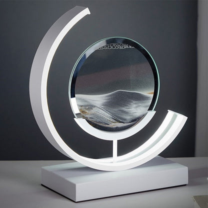 LED Table Lamp – Rotating Sandscape Design, Soft Glow Art Light