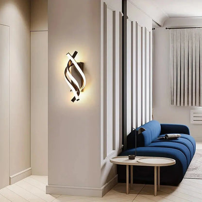 Modern Minimalist LED Wall Light – Adjustable – Switch Control, Hardwired, Semi‑Recessed