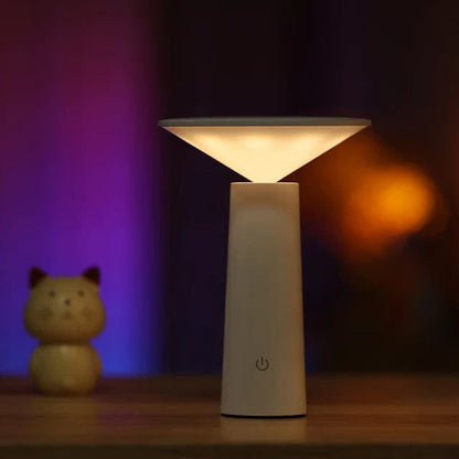 Rechargeable Dimmable Table Lamp – 360° Rotation & 40° Tilt, Warm to Cool White