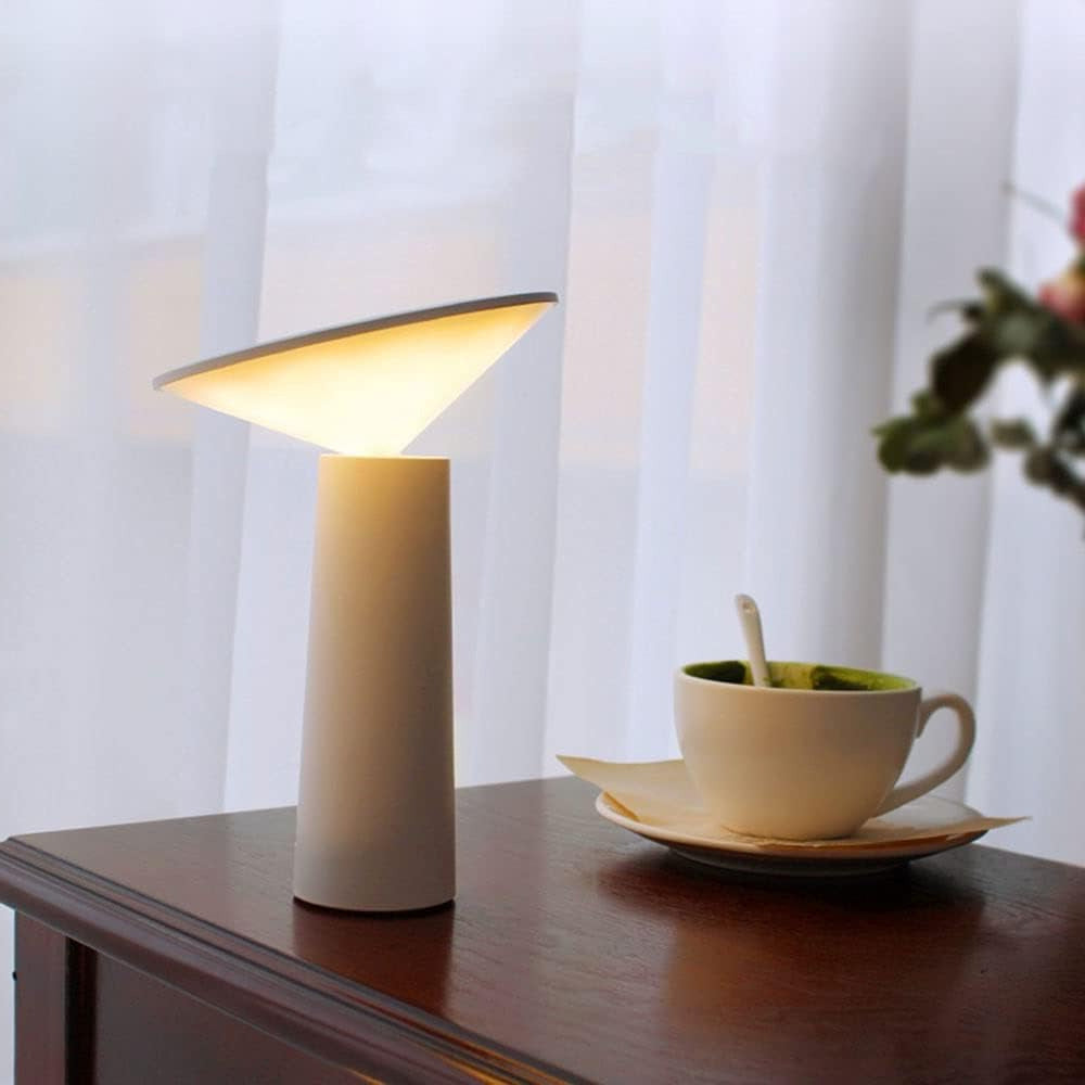 Rechargeable Dimmable Table Lamp – 360° Rotation & 40° Tilt, Warm to Cool White