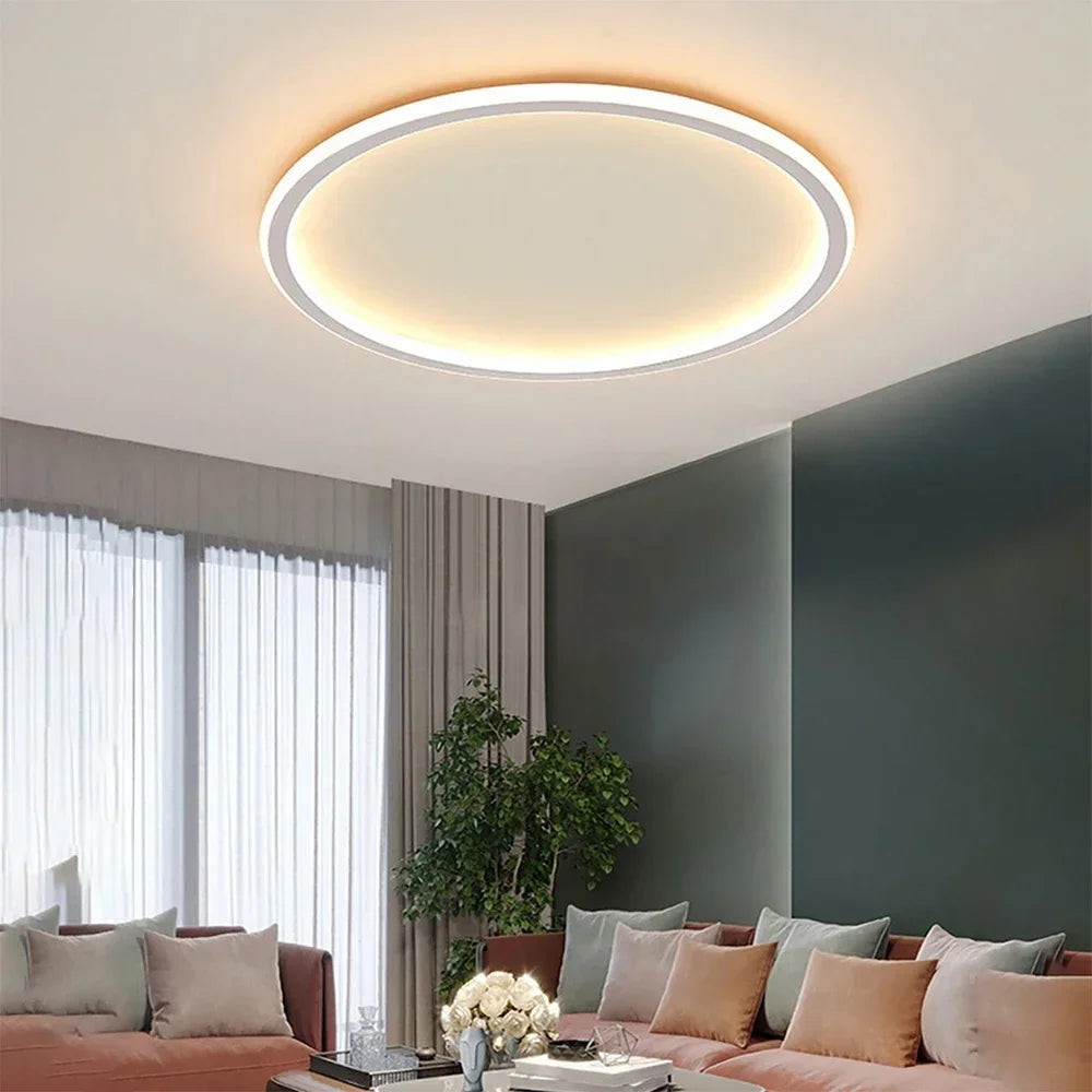 Round Scandi LED Ceiling Light for Dining Room & Living room