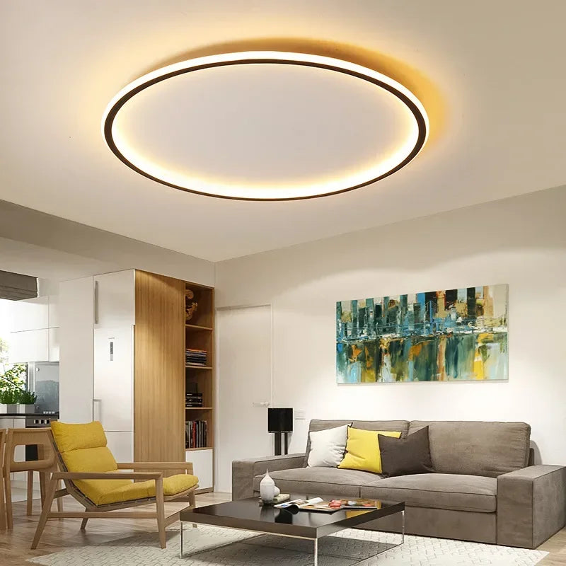 Round Scandi LED Ceiling Light for Dining Room & Living room