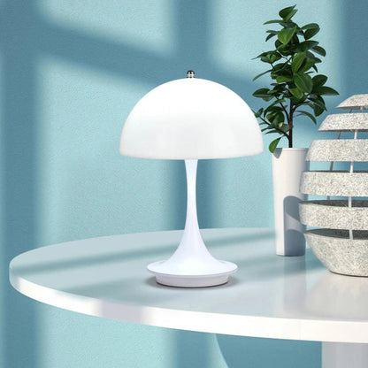 Scandi Mushroom Table Lamp – USB Rechargeable Integrated LED – Bedside & Desk