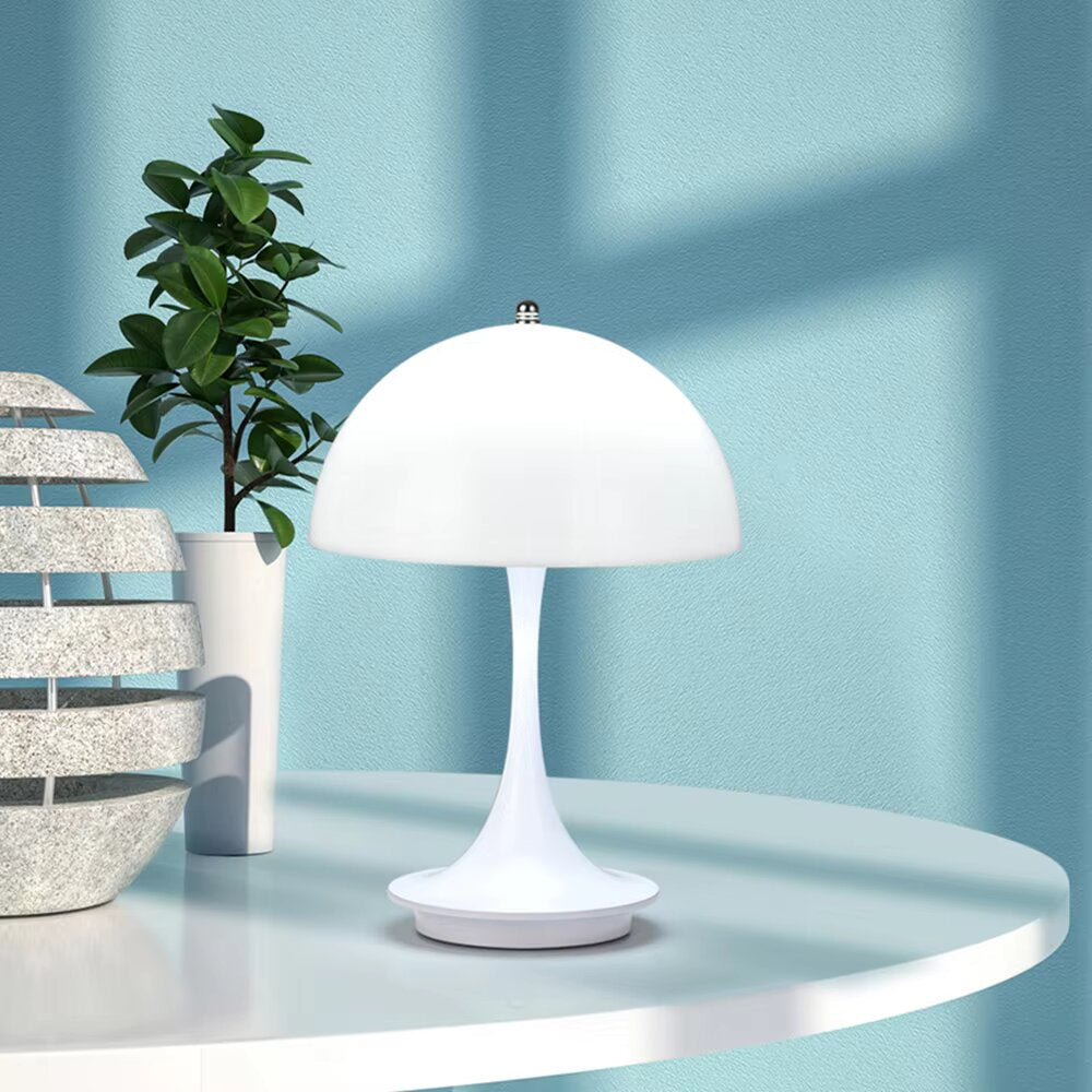 Scandi Mushroom Table Lamp – USB Rechargeable Integrated LED – Bedside & Desk