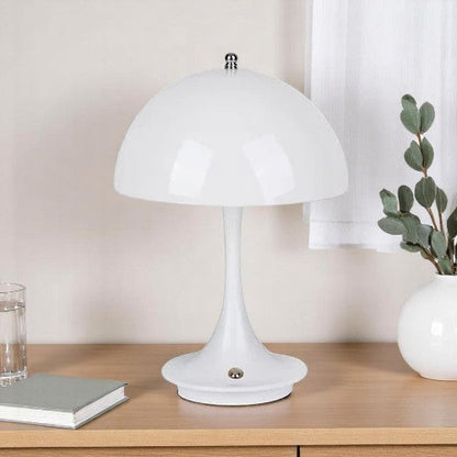 Scandi Mushroom Table Lamp – USB Rechargeable Integrated LED – Bedside & Desk