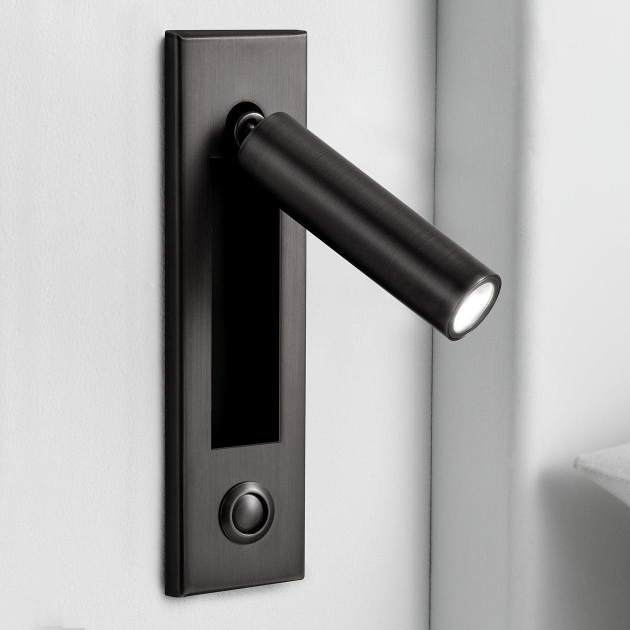 Space-Saving Flush Wall Light – Integrated LED, Adjustable – Bedside Reading