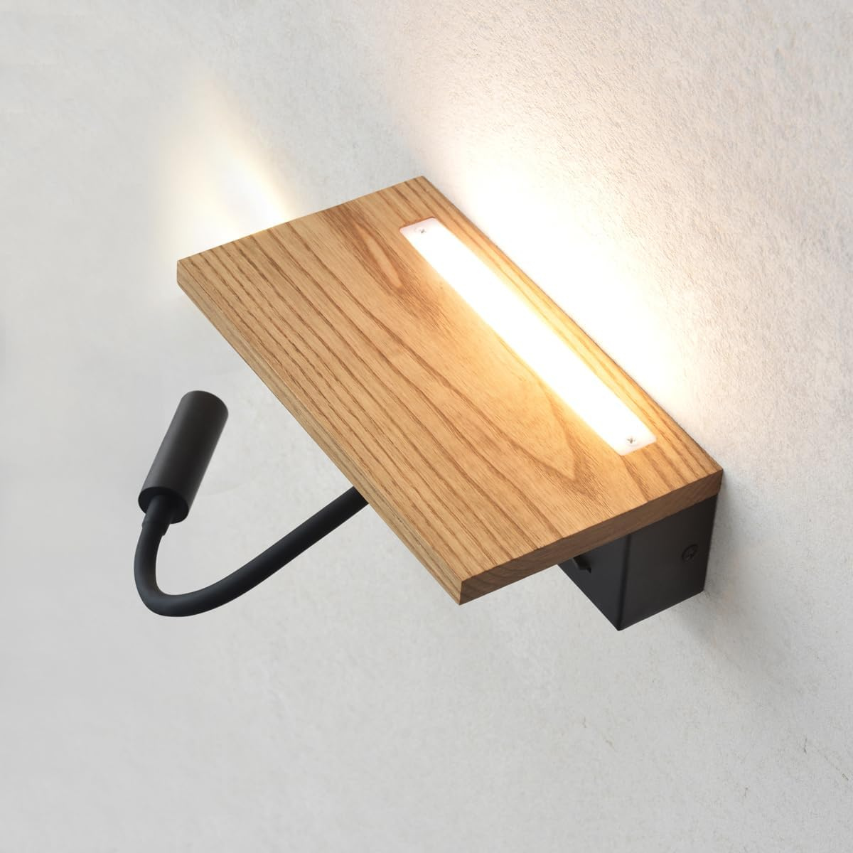 Wooden Wall Lamp with USB Type-C Charging