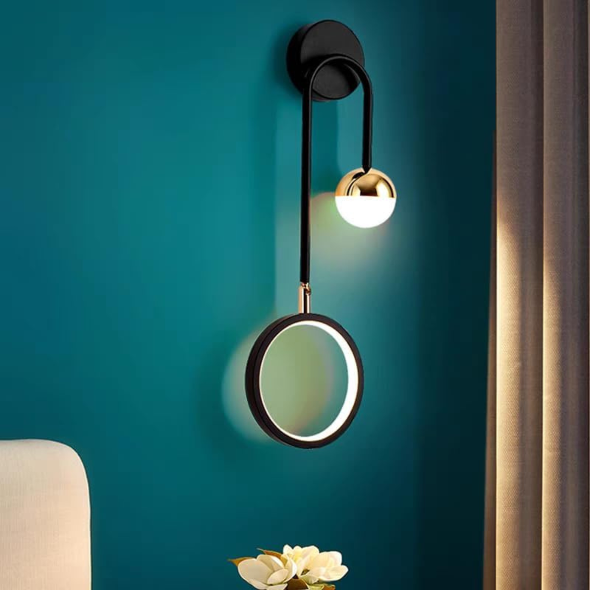 Led Wall Lamp with Metal Frame, Warm White Light