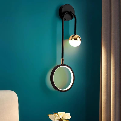 Led Wall Lamp with Metal Frame, Warm White Light