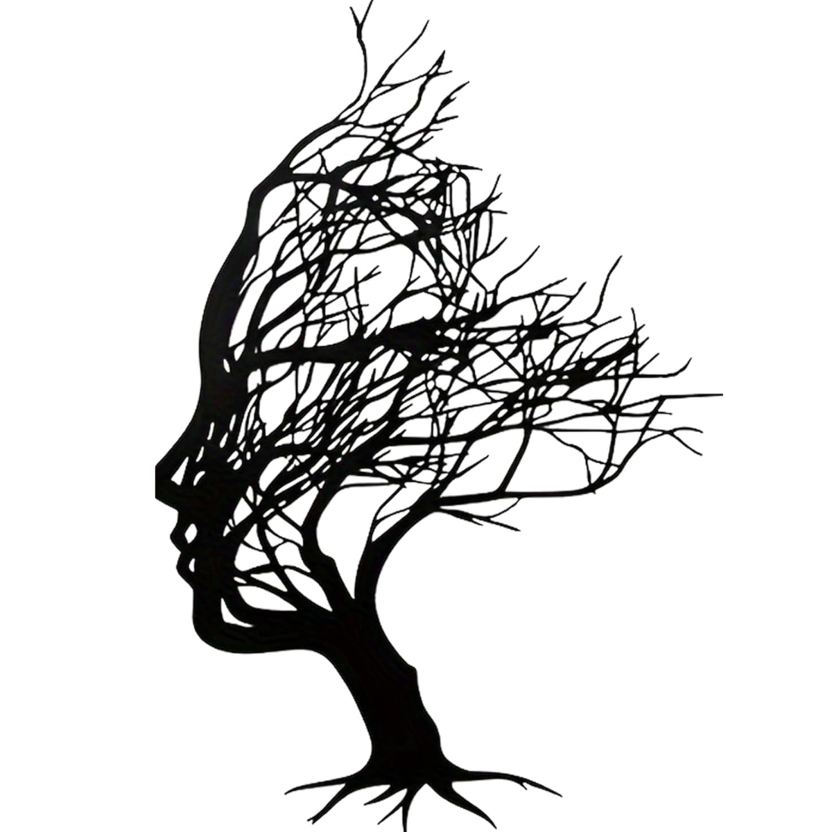 Black 3D Wall Hanging Decor of Woman Silhouette