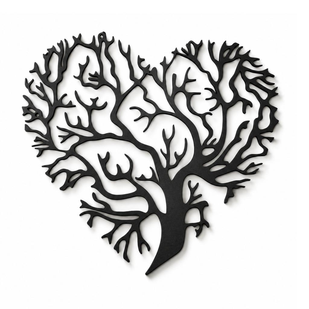 Tree of Life Wooden Wall Art, Black Polywood Decoration