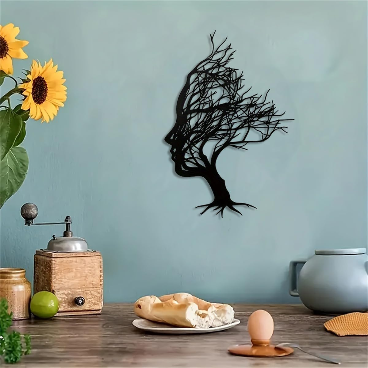 Black 3D Wall Hanging Decor of Woman Silhouette