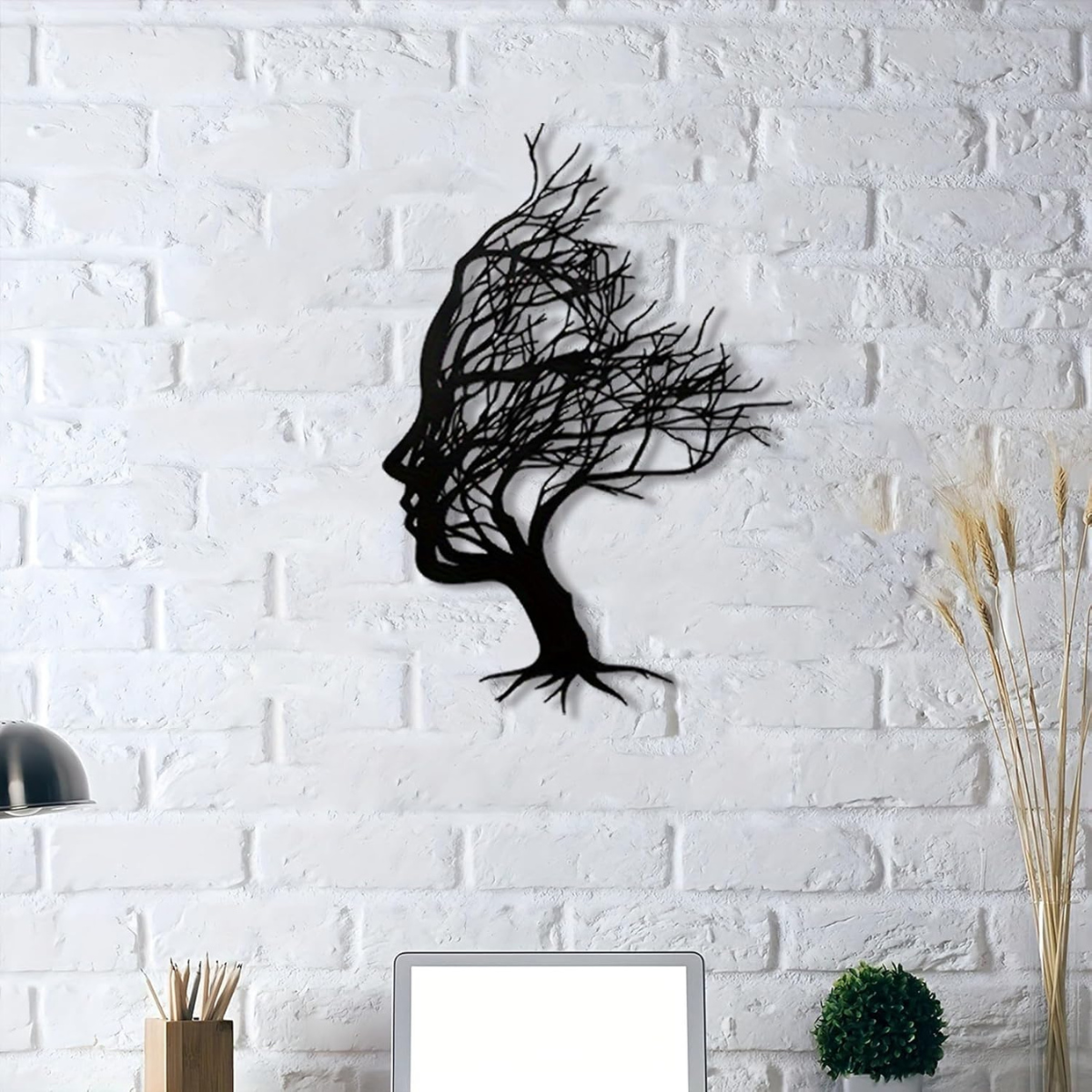 Black 3D Wall Hanging Decor of Woman Silhouette