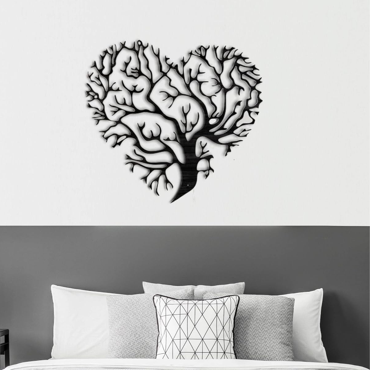 Tree of Life Wooden Wall Art, Black Polywood Decoration