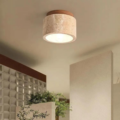 Yellow Marble Japandi Ceiling Light